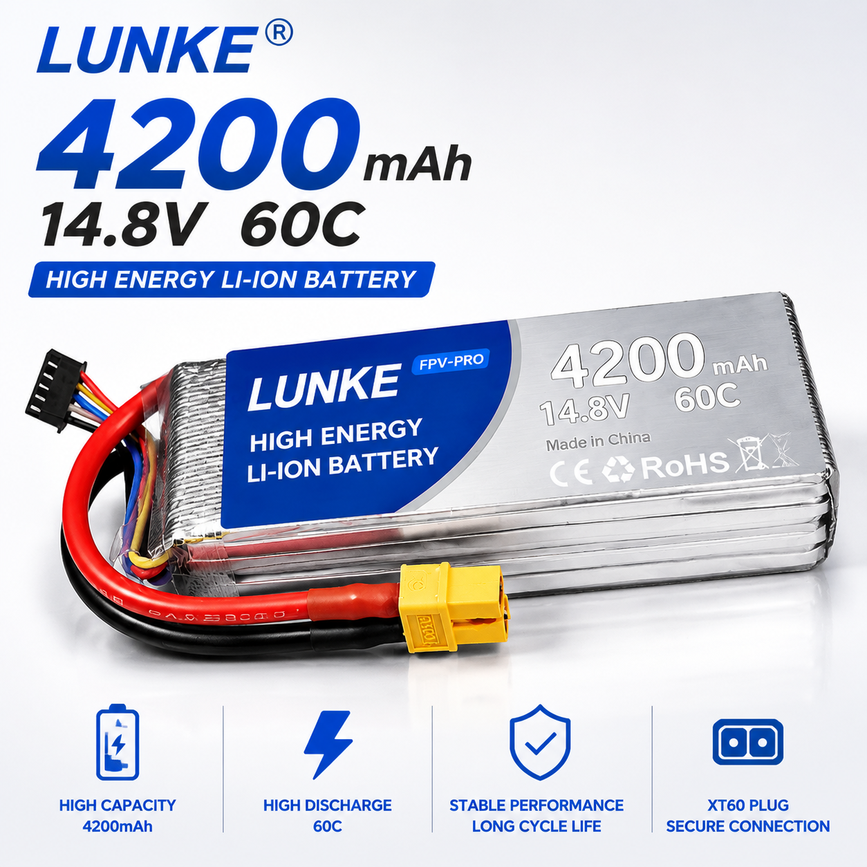 Batterie Lipo 2S 7.4V 5000mAh  - đánh giá và giá Drone Avion Rc