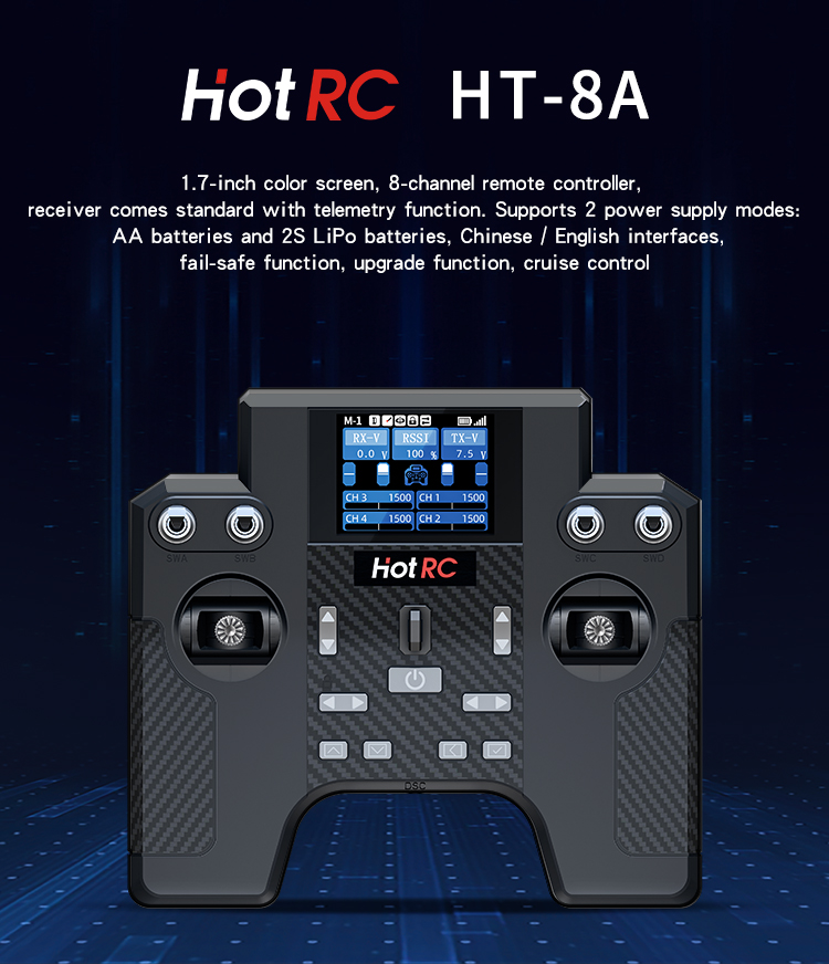 HotRC HT-8A Transmitter HT8A 2 - đánh giá và giá Drone Motor Rc Car