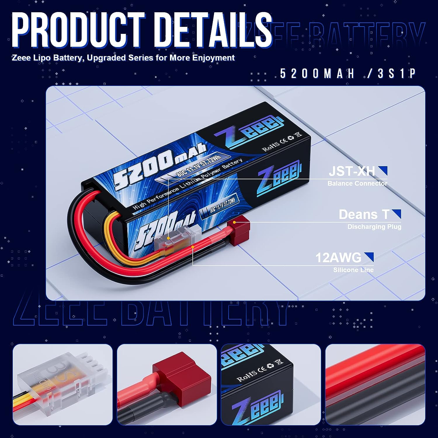1/2pcs Zeee 3S 5200mAh Lipo Ba - đánh giá và giá Drone Rc Car