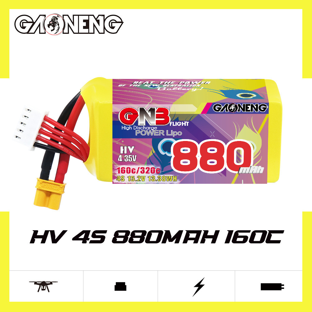 GNB 4S 880mAh 15.2V 160C/320C  - đánh giá và giá Drone Rc Board