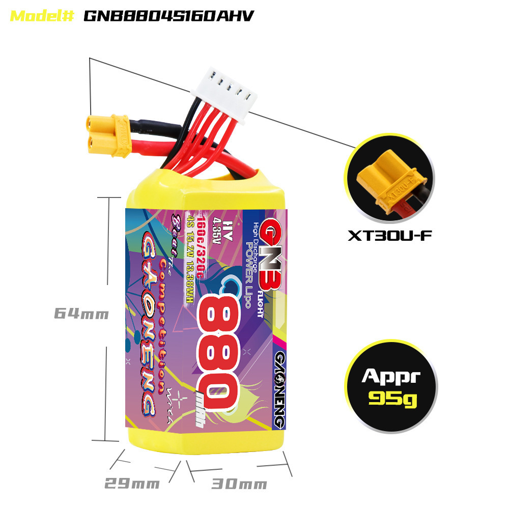 GNB 4S 880mAh 15.2V 160C/320C  - đánh giá và giá Drone Rc Board