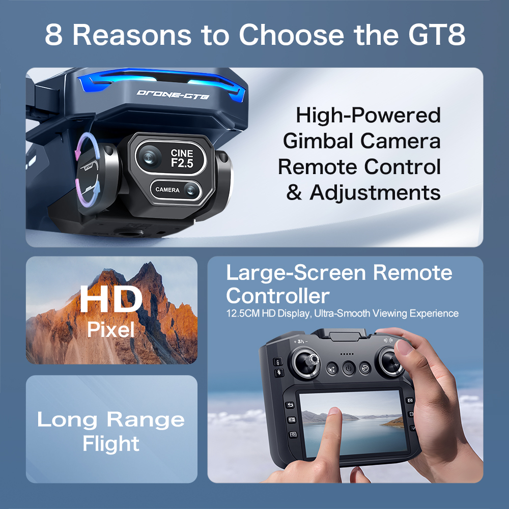 New Hot Sale GT8 Drone 4K Prof - đánh giá và giá Drone Top Rc