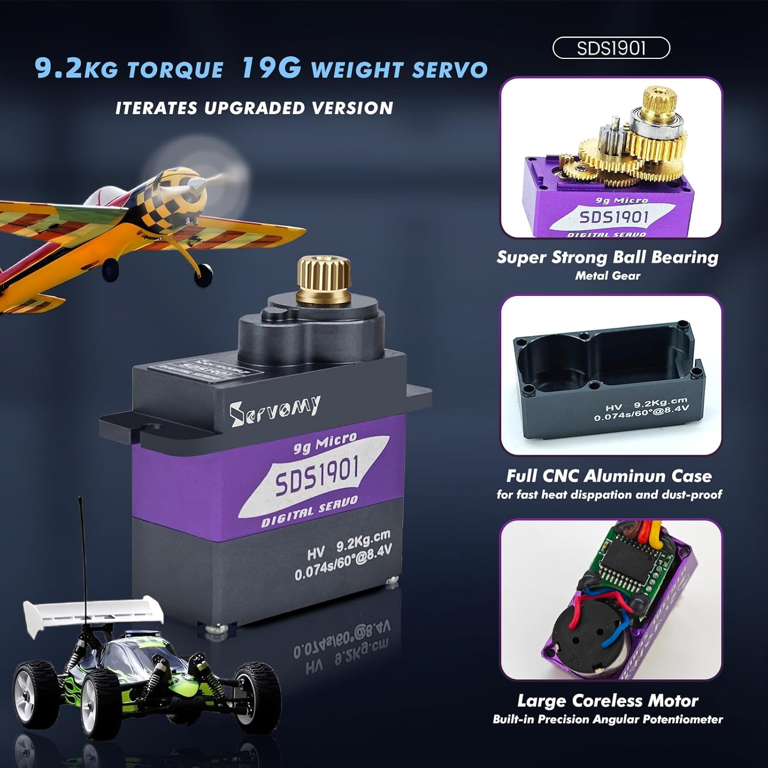 SERVOMY-SDS1901 Digital 9G Mic - đánh giá và giá Drone Rc Car