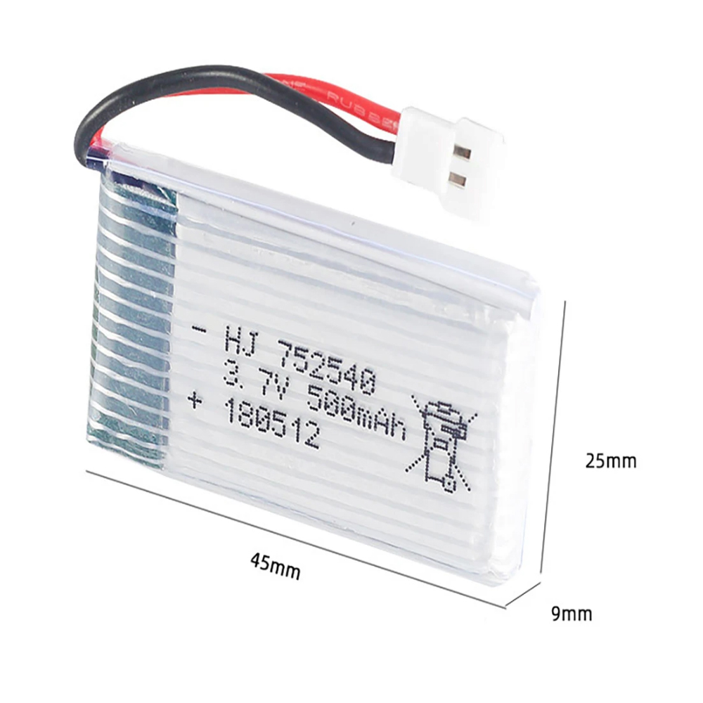 H31 Battery 3.7V 500mAh 752540 - đánh giá và giá Drone Rc Kit
