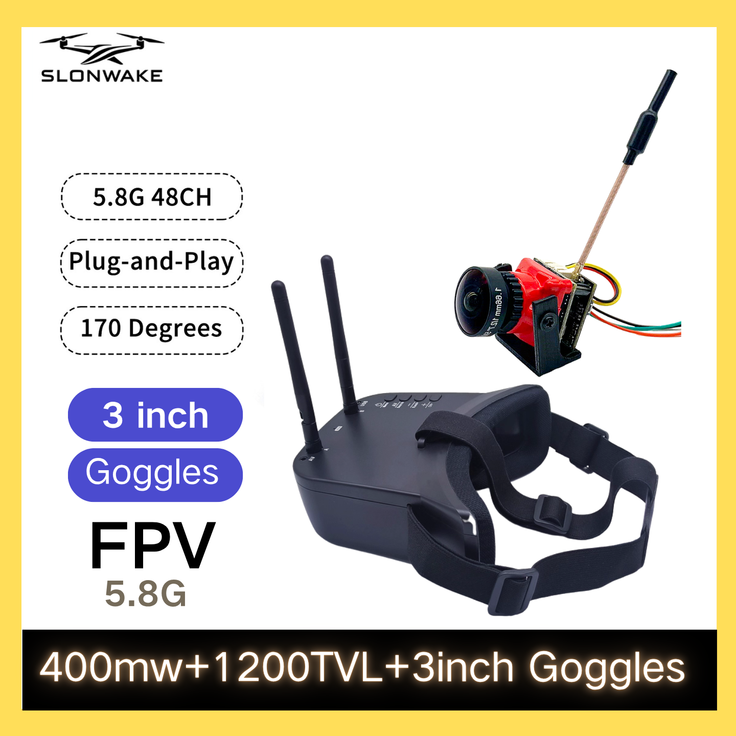 SLONWAKE 5.8G 48CH FPV 400mw V - đánh giá và giá Drone Rc Remote Control