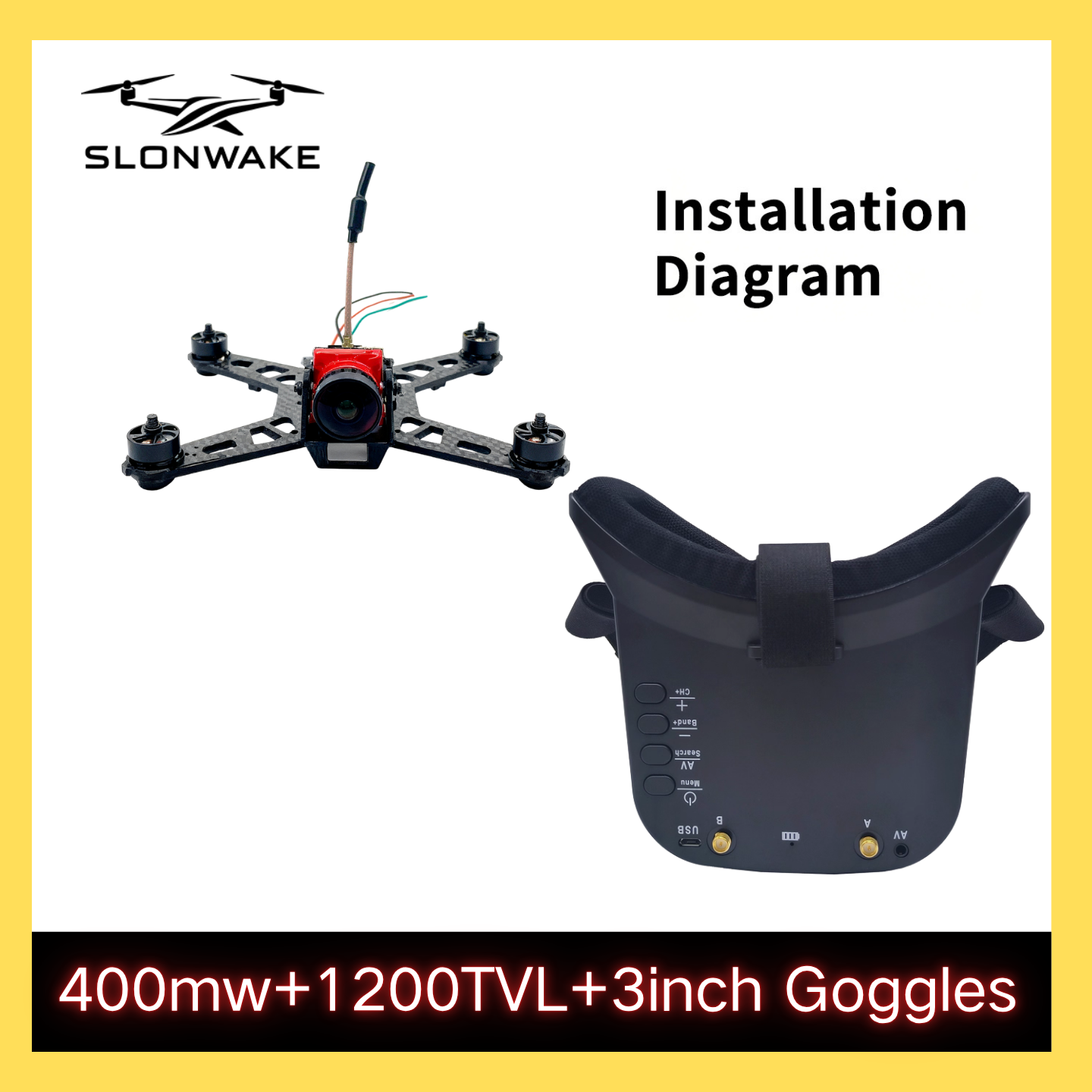 SLONWAKE 5.8G 48CH FPV 400mw V - đánh giá và giá Drone Rc Remote Control
