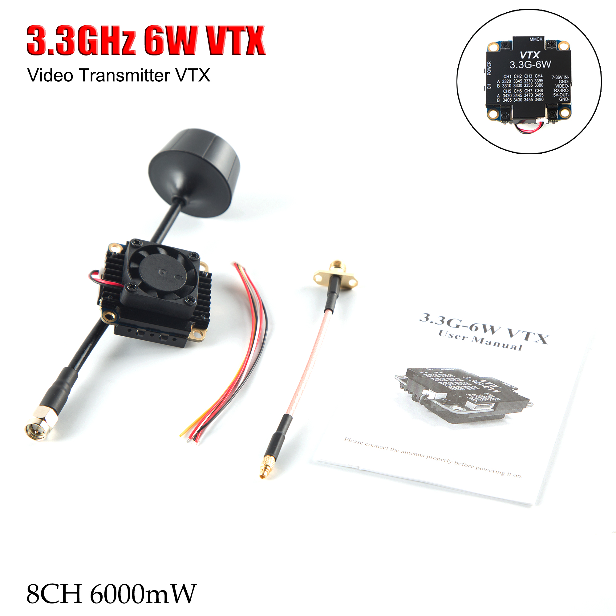 FPV Video Transmitter 3.3G 6W  - đánh giá và giá Drone Rc Remote Control