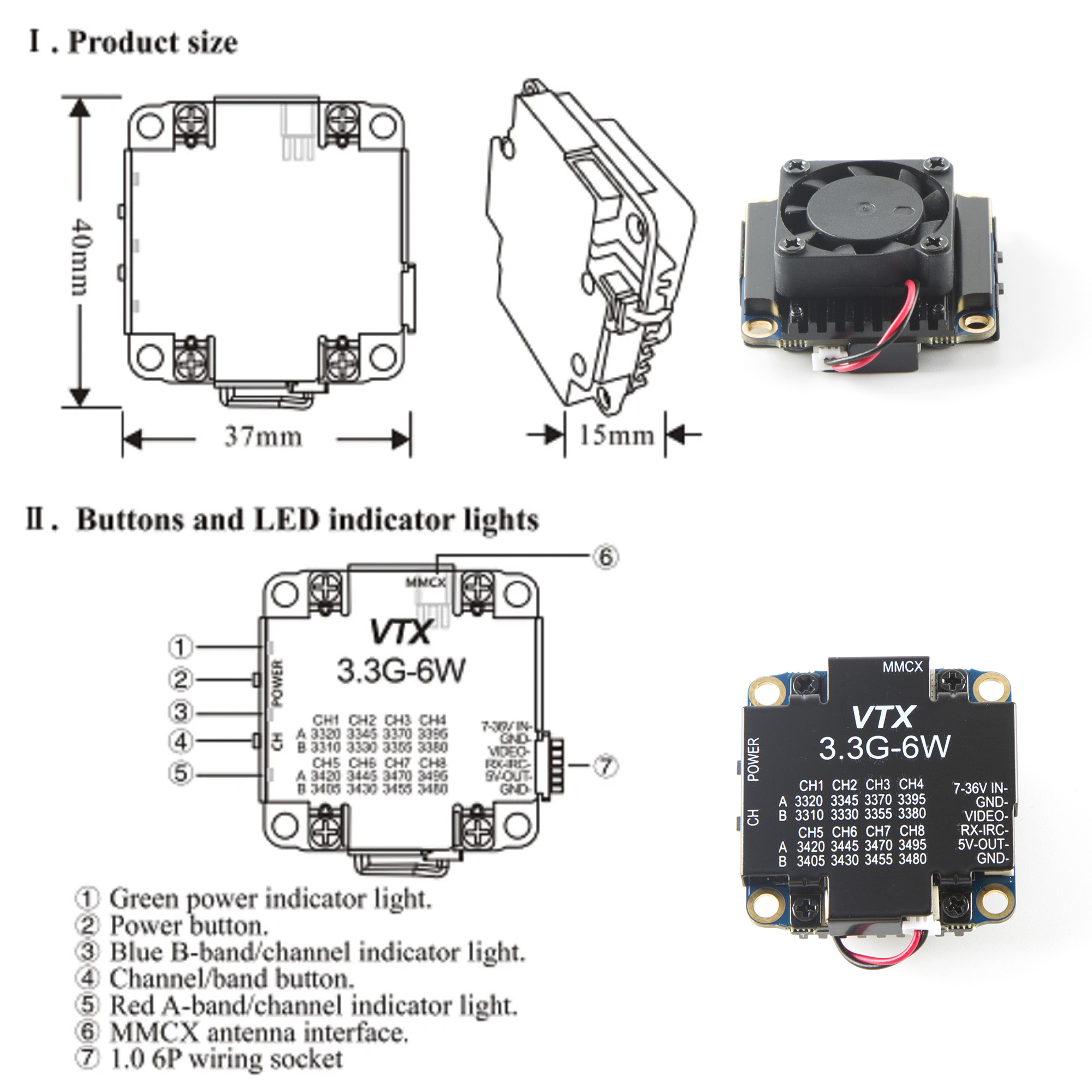 FPV Video Transmitter 3.3G 6W  - đánh giá và giá Drone Rc Remote Control